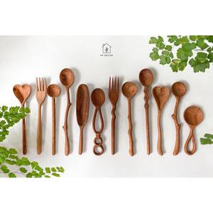 Cuillère en bois écologique de luxe pour la cuisine, la fête en plein air, le voyage, légère et facile à transporter - Product Image 3