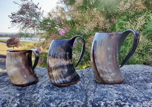 Taza de viaje de café con cuerno vikingo hecha a mano de primera calidad, cuerno para beber, capacidad de 400ml, auténtico estilo nórdico, seguro para alimentos, agarre de mano no tóxico - Product Image 2