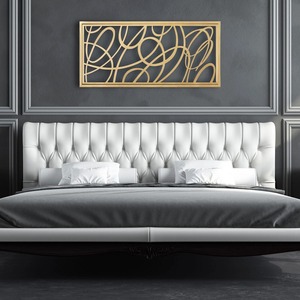 Pieza de Arte de pared de Metal contemporáneo para el hogar Acento interior de lujo Elegante sala de estar Decoración de pared del dormitorio - Product Image 1