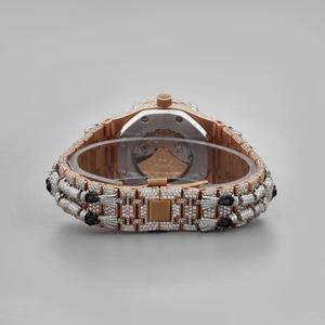 Montre Hip Hop pour Hommes en Acier Inoxydable avec Cadran en Verre Analogique, Design Crâne Glacé, Diamants de Laboratoire de Qualité VVS, Coupe Brillante Scintillante - Product Image 3