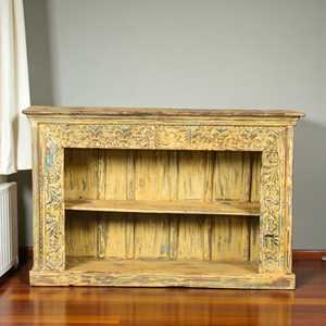 Étagère à livres en bois traditionnelle, étagère à livres vintage, élégance artisanale, salon, décoration à assortir - MOQ 1 conteneur uniquement - Product Image 3