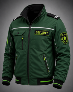 Veste de sécurité pour homme, uniforme de travail à rayures réfléchissantes, veste de patrouille zippée, patch personnalisé, printemps - Product Image 2