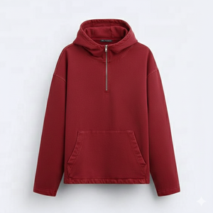 Sudadera con Capucha Unisex de Algodón Grueso, Estilo Vintage, Lavado Ácido, Estilo Urbano, Media Cremallera, Personalizable, Invierno, Y2K, 460GSM, Venta al Por Mayor - Product Image 6