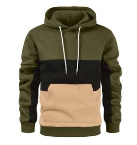 Otoño Invierno sudaderas con capucha casual patchwork capucha pullover sudaderas logotipo personalizado color bloque manga larga hombres sudaderas unisex - Product Image 2