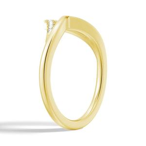 Bague de mariage en or 18 carats avec diamant moissanite taille ronde, élégante bague en or 18 carats - Product Image 2