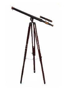 Telescopio de suelo antiguo de latón de metal decorativo con estilo para decoración del hogar con arena - Product Image 1