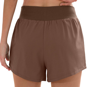 Pantalones cortos elásticos deportivos de secado rápido para correr de doble capa de color transpirable de cintura alta para mujer 2026 - Product Image 6