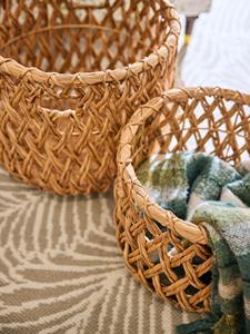 Ensemble de 2 paniers de rangement en jacinthe d'eau naturelle, panier de rangement fait à la main, vente en gros, écologique, fabriqué au Vietnam - Product Image 5