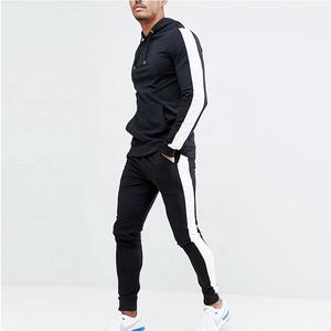 El mejor diseño de chándal de dos piezas con cremallera, recién llegado, ropa de calle ajustada, Conjunto de jogging a rayas, sudaderas con capucha de talla grande para hombre - Product Image 4