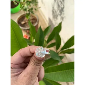 Blue Topaz Diamond Flower <b>Ring</b> <b>925</b> Sterling <b>Silver</b> Handmade Floral Gemstone <b>Ring</b> Wholesale Jewelry Supplier - Product Image 2