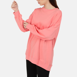 เสื้อสเวตเชิ้ตโอเวอร์ไซส์ทรงหลวมสำหรับผู้หญิง ผ้าฝ้ายคุณภาพสูง 100% สไตล์สตรีทแวร์ลำลอง พิมพ์ลายด้านหน้าได้ตามต้องการ ระบายอากาศได้ดี - Product Image 2