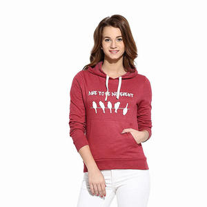Sudadera con capucha de algodón para mujer, ropa deportiva cómoda y duradera, hecha en Color rojo, hecha en Pakistán, superventas - Product Image 4