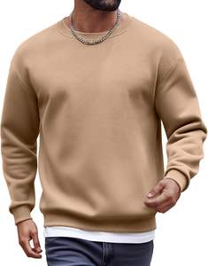 Sudadera de calle de gran tamaño personalizada para hombre, jersey de cuello redondo de algodón pesado, estilo holgado con hombros caídos - Product Image 3