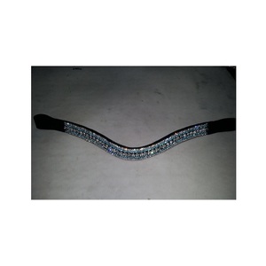 Correa de cuero en forma de U para cabeza de caballo, banda ostentosa para cabeza de caballo, 5 filas - Product Image 1