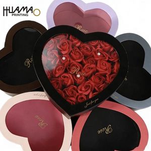 Caja de Regalo Transparente con Forma de Corazón para el Día de San Valentín, Empaque de Cartón Rígido con Logotipo Personalizado, Caja de Regalo para Aniversario - Product Image 3