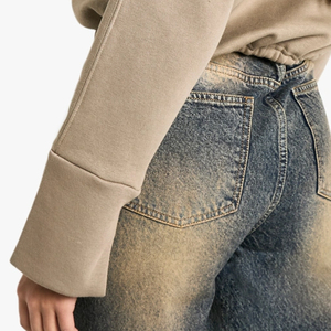 Sweat-shirt ample à col cheminée et fermeture éclair pour femme, de haute qualité, à prix avantageux pour les acheteurs en gros, vêtements décontractés - Product Image 6