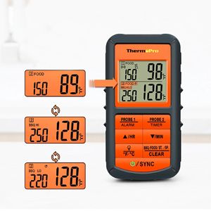 Termómetro Inalámbrico para Barbacoa ThermoPro TP08C 150M con Doble Sonda, Pantalla LCD y Alarma - Product Image 2