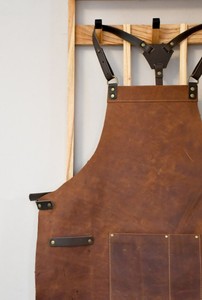 <b>Leather</b> Crossback <b>Apron</b> Handmade Adjustable Vegetable-Tanned - Product Image 2
