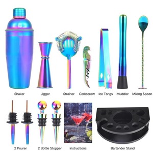 Juego de coctelera de acero inoxidable con elegante base de madera y tapa para bodas y eventos especiales - Product Image 2