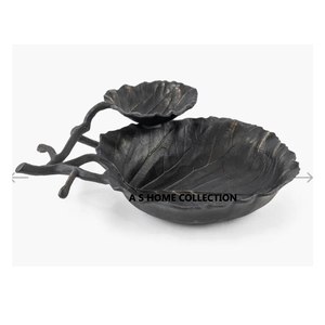 Diseño de doble cuenco Brillante pulido Interior Color plata Aluminio Metal Chip y cuencos de inmersión para servir alimentos Fiestas Uso en el hogar - Product Image 3