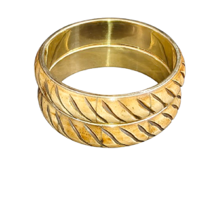 Lot de deux bracelets en laiton et résine émaillée, étanches, écologiques, durables, faits à la main, de forme irrégulière, pour la fête des Mères et les mariages - Product Image 1