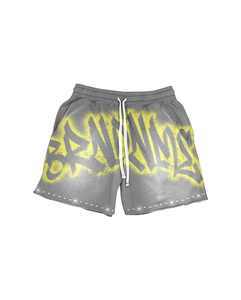 100% algodón Raw Hem Streetwear Sun Fade Sweat Shorts French Terry Custom Logo Acid Wash Vintage Distressed Shorts Rhinestone - Product Image 2