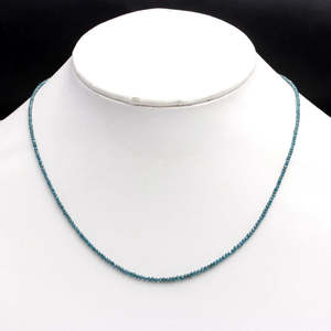 AAA+ <b>Blue</b> Diamond Faceted Rondelle 1.8-2.4 mm Beaded 16 Inches <b>Necklace</b> - Product Image 1