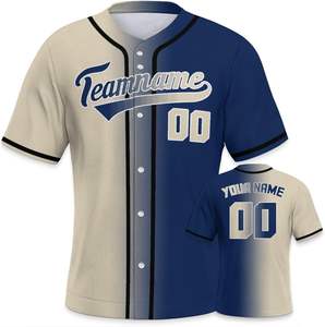 Tenue de baseball imprimée de haute qualité avec couleurs et logos personnalisés, tissu respirant 100 % polyester, col en V pour clubs et ligues - Product Image 4