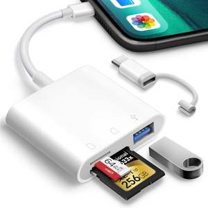 Lecteur de Cartes Mémoire 4-en-1 USB Type-C Double Connecteur 8 Broches SD TF PD OTG – Vente en Gros à Prix Abordable - Product Image 1
