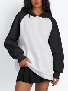 Sudadera con capucha de gran tamaño de estilo holgado cómodo de tela suave para mujer 100% Material de algodón ligero transpirable logotipo personalizado - Product Image 5