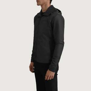 Chaqueta Cortavientos con Capucha Wesley de Alta Calidad en Negro, Estilo Casual Urbano, Cierre con Cremallera, Nuevo Diseño, Talla XS para Otoño - Product Image 2