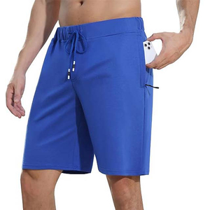Pantalones cortos informales ligeros para hombre superventas 100% algodón transpirable y cintura elástica logotipo personalizado patrón sólido - Product Image 1