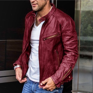 Col montant personnalisé PU moto veste en cuir vélo veste hommes veste veste pour hommes livraison DDP - Product Image 3