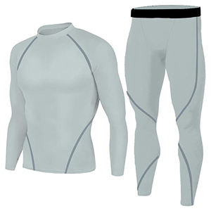 Ensemble de compression thermique flexible aide les hommes à effectuer dans un ensemble de compression à froid ensemble de compression de force de mouvement de fitness bon sport - Product Image 6