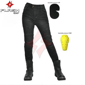 Pantalon de moto unisexe coupe ajustée respirant certifié CE protecteurs de genou de hanche amovibles équipement d'équitation flexibilité de sécurité tout - Product Image 3