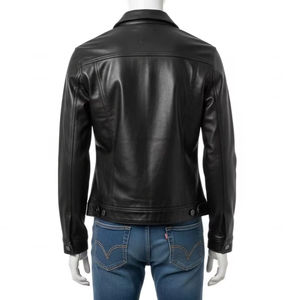 เสื้อแจ็คเก็ตยีนส์คอวีหนังกันน้ำ ผสมผ้าฝ้าย PU ทนทาน กันลม เหมาะสำหรับใส่ทำงานกลางแจ้ง ลำลอง แฟชั่น สไตล์ทันสมัย - Product Image 4