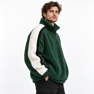 <b>Men</b> Polar <b>Fleece</b> <b>Sherpa</b> <b>Jacket</b> Features Cozy Material Loose Fit And Comfortable Warmth For Casual Travel And Cold Weather Outfit - Product Image 2
