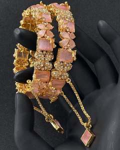 2025ชุด churiyan กำไลหินมุก & เพทายสำหรับผู้หญิงชุดแฟชั่นประดิษฐ์สุดหรูสำหรับผู้ใหญ่เด็กผู้หญิง - Product Image 2