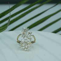 Anillo de Diamante de Lujo Cultivado en Laboratorio para Mujer, 130 Quilates, Color EF, Claridad VS1, Corte Marquesa y Pera, Oro, Oro Rosa, Plata, IGI, SGL, Moderno