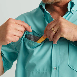 Custom Men's <b>half</b> Sleeve <b>Button</b>-Down Fishing & Hunting Tactical <b>Shirt</b> UPF 30 Vented <b>Shirt</b> - Product Image 3