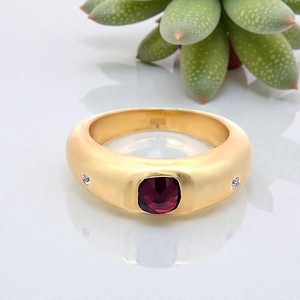 Bague unisexe rétro en argent sterling avec pierre précieuse sertie sur l'index, personnalisable, design tendance rouge palais, bijoux classiques vintage - Product Image 6