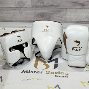 Ensemble de boxe Premium Fly Gants en cuir, couvre-chef et protège-aine OEM Kit de sparring disponible pour les combattants, la salle de sport et la vente en gros - Product Image 2
