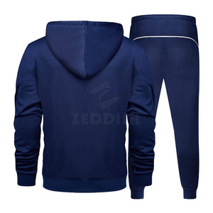 Conjunto Deportivo para Hombre, Talla Grande, con Cierre, Color Sólido, Invierno 2025, 100% Algodón de Alta Calidad - Product Image 4