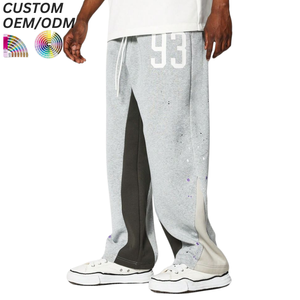 Plus Size Mens Loose Printed <b>Drawstring</b> Breathable Eco-Friendly Cotton <b>Trousers</b> Casual Straight Leg Pants Custom Logo OEM ODM - Product Image 4