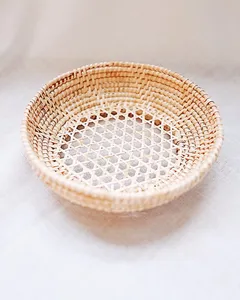Rattan Serving <b>Bowl</b> Set in Natural Weave Perfect <b>for</b> Elegant Food Storage and <b>Dessert</b> Service Set of 3 Top Product - Product Image 3