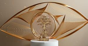 35- Inch Handmade Brass Radha Krishna Statue on <b>Swing</b> with Tree Divine God Couple Symbolizing for Love Jhula Idol Wedding Gift - Product Image 2