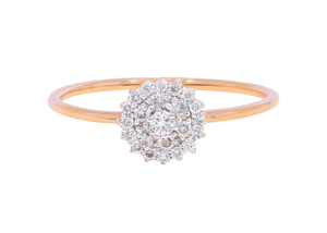 Anillo romántico de racimo de diamantes cultivados en laboratorio de oro rosa de 14K con diamantes redondos de corte brillante OEM al por mayor - Product Image 6