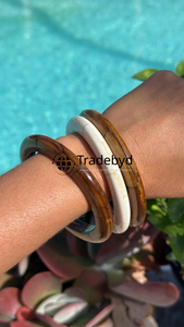 Brazalete de Incrustaciones de Hueso Premium, Joyería de Moda Artesanal con Engaste de Bisel para Regalo Unisex, Ocasión Comercial - Product Image 3