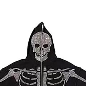 Streetwear moda OEM ODM precio de fábrica personalizado mujeres Rhinestone Sudadera con capucha personalizada Bling para - Product Image 2