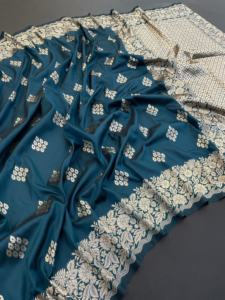 Nuevo traje de diseñador, superventas, blusa sari de algodón Banarasi puro suave con trabajo de tejido, aspecto elegante, compras en línea de la India - Product Image 2